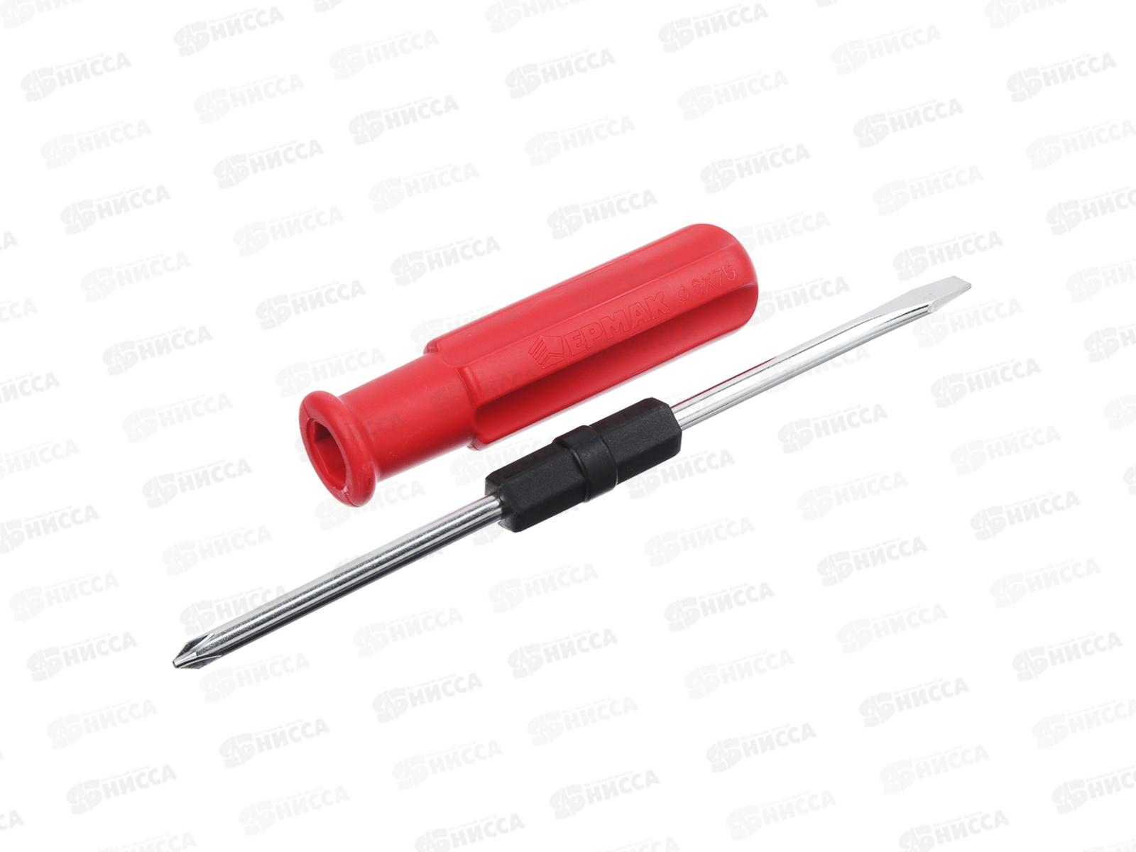 Отвертка 2в1 ЕРМАК 6*75 *12  651-967 г