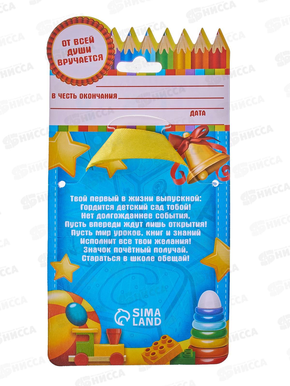 Значок &quotВыпускник детского сада&quot с лентой 4,5см 1781497