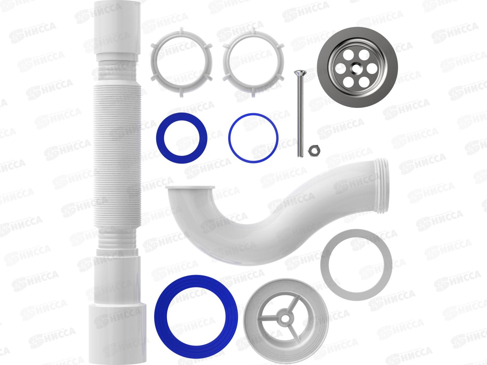 Сифон для душевого поддона c гибкой трубой 40*40/50, Aquant *45