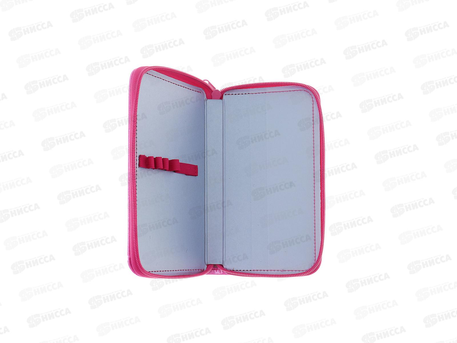 Пенал-косметичка ПЧЕЛКА  малиновый с блестками 190*100, ПК-10 *14