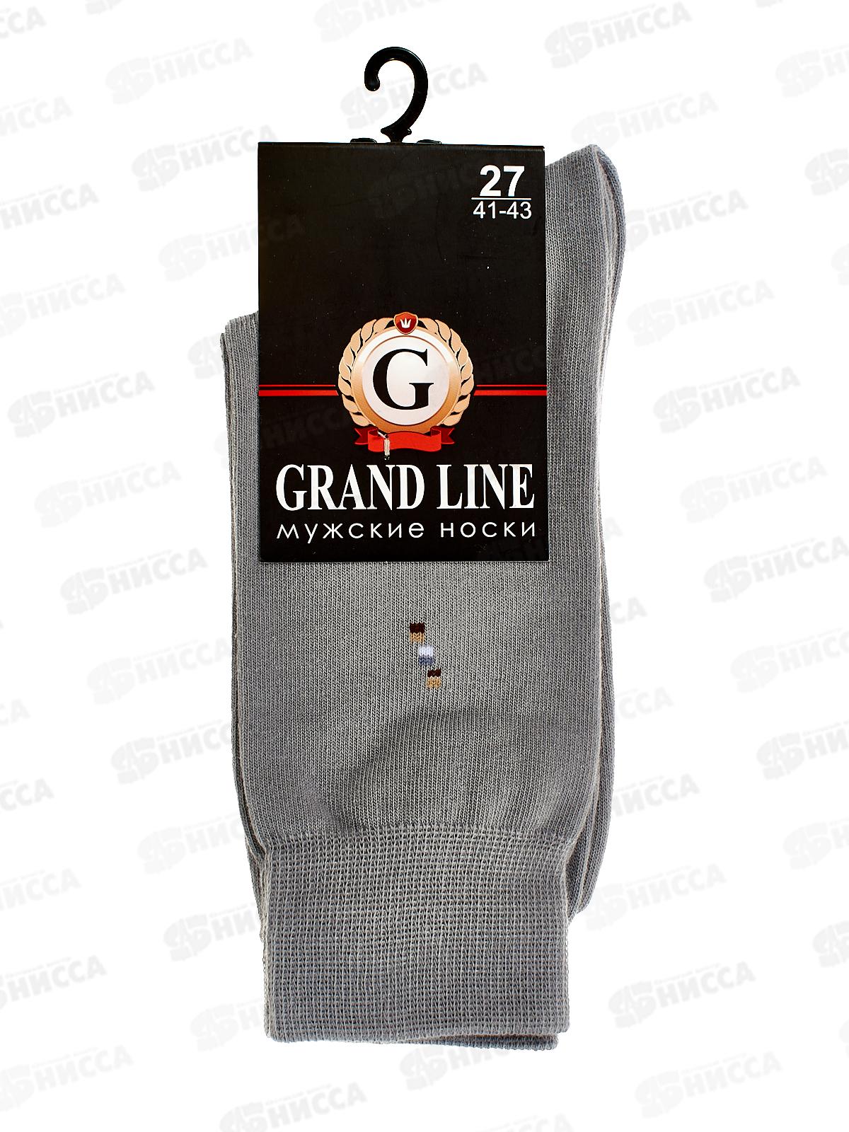Носки мужские М-101 GRAND LINE светло-серый размер-27