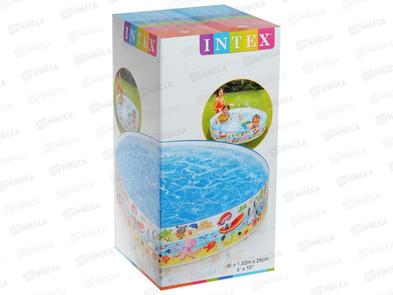 Бассейн 56451 (152*25см) Веселье на пляже, жесткий борт от 3лет  *6