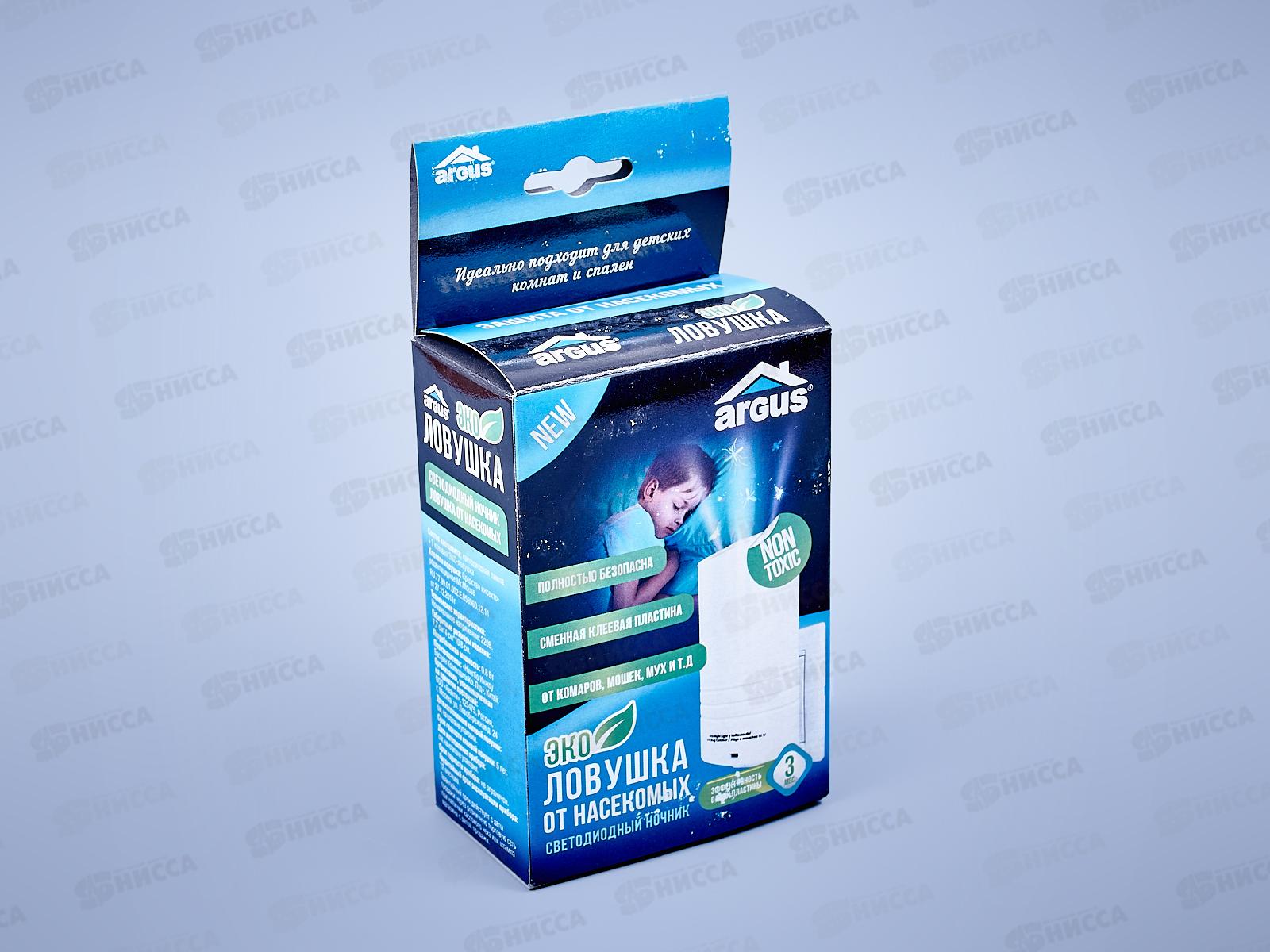 АРГУС ЭКО Ловушка (светодиодный ночник) с клеевой вставкой (пластиной) AR-2095 *16