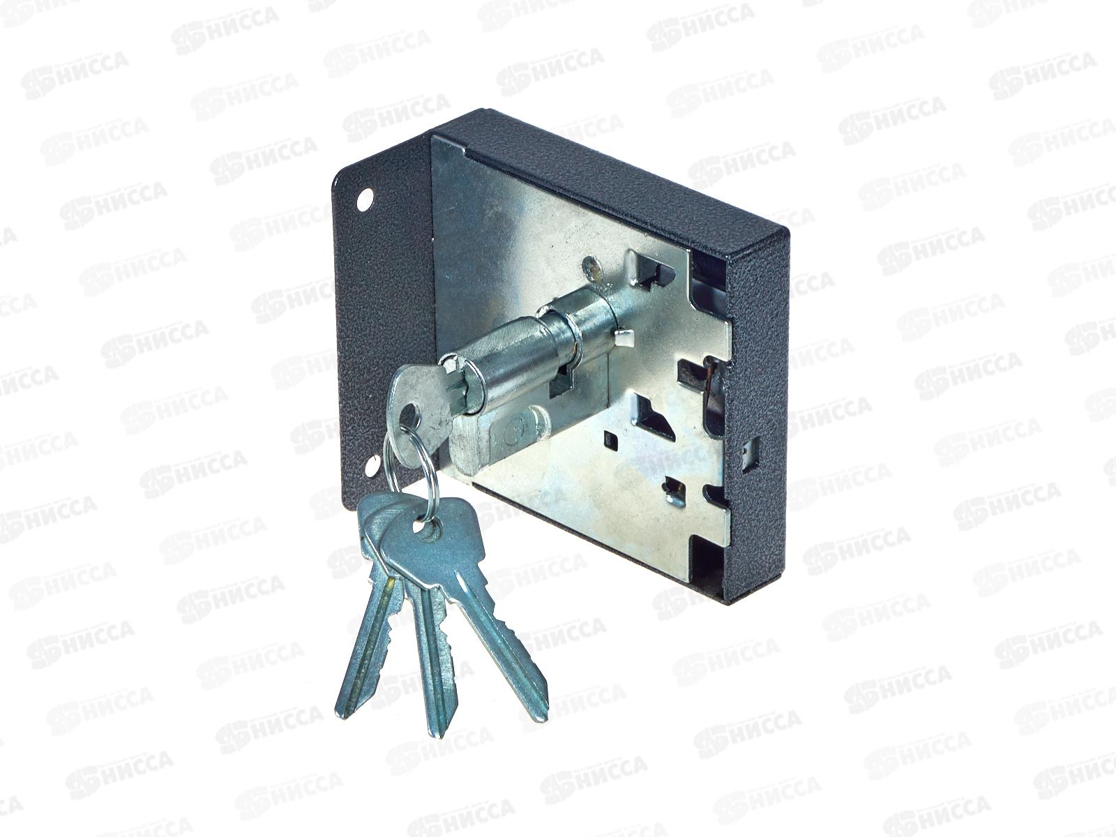 Замок накладной 3Н3 цилиндровый 2 ключа (серебро) Омега