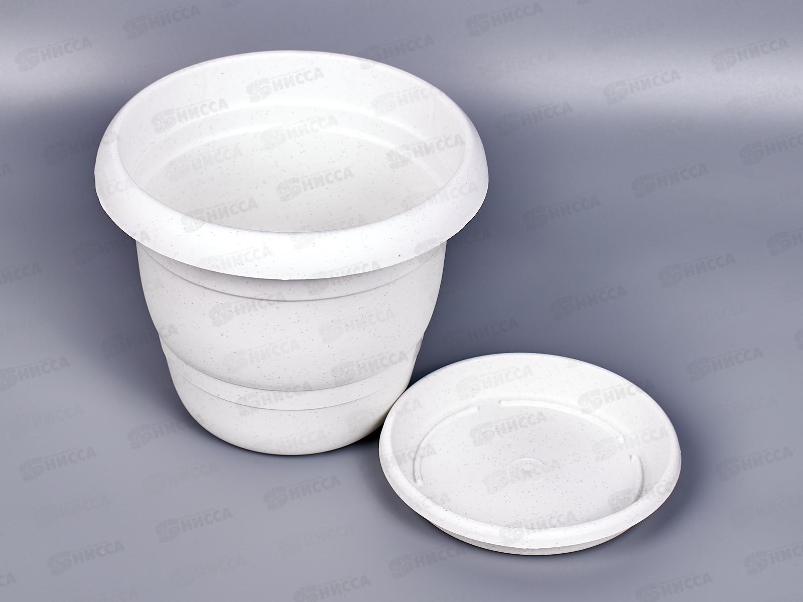 Кашпо ТОПРАК с поддоном 1,8л мраморное *40 (Ангора)