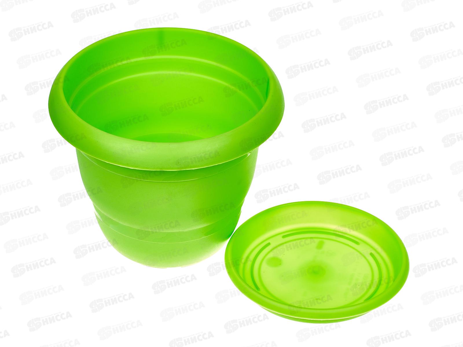 Кашпо ТОПРАК 3л с поддоном салатовое *40 (Ангора)