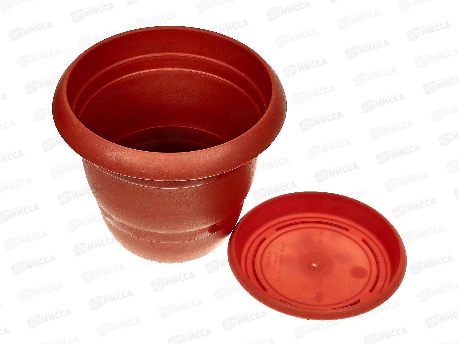 Кашпо ТОПРАК 3л с поддоном терракотовый *40 (Ангора)