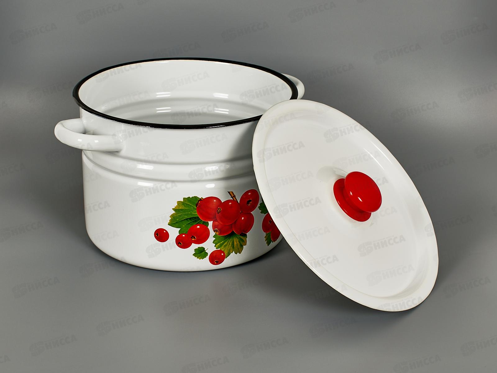 Кастрюля 8,0л цилиндрическая декорированная с пластмассовой кнопкой С1620.3 *2