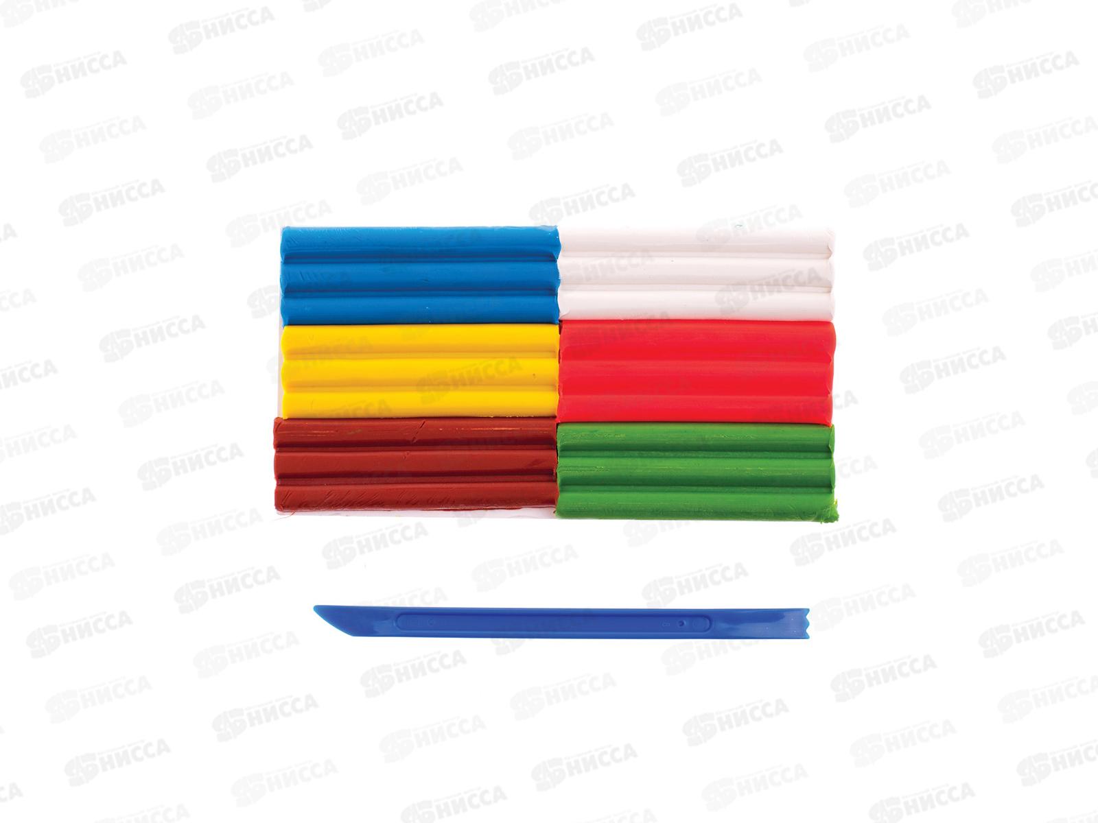 Пластилин  6цветов  90г ГАММА восковой Пчелка, со стеком,мягкие 280029Н *57