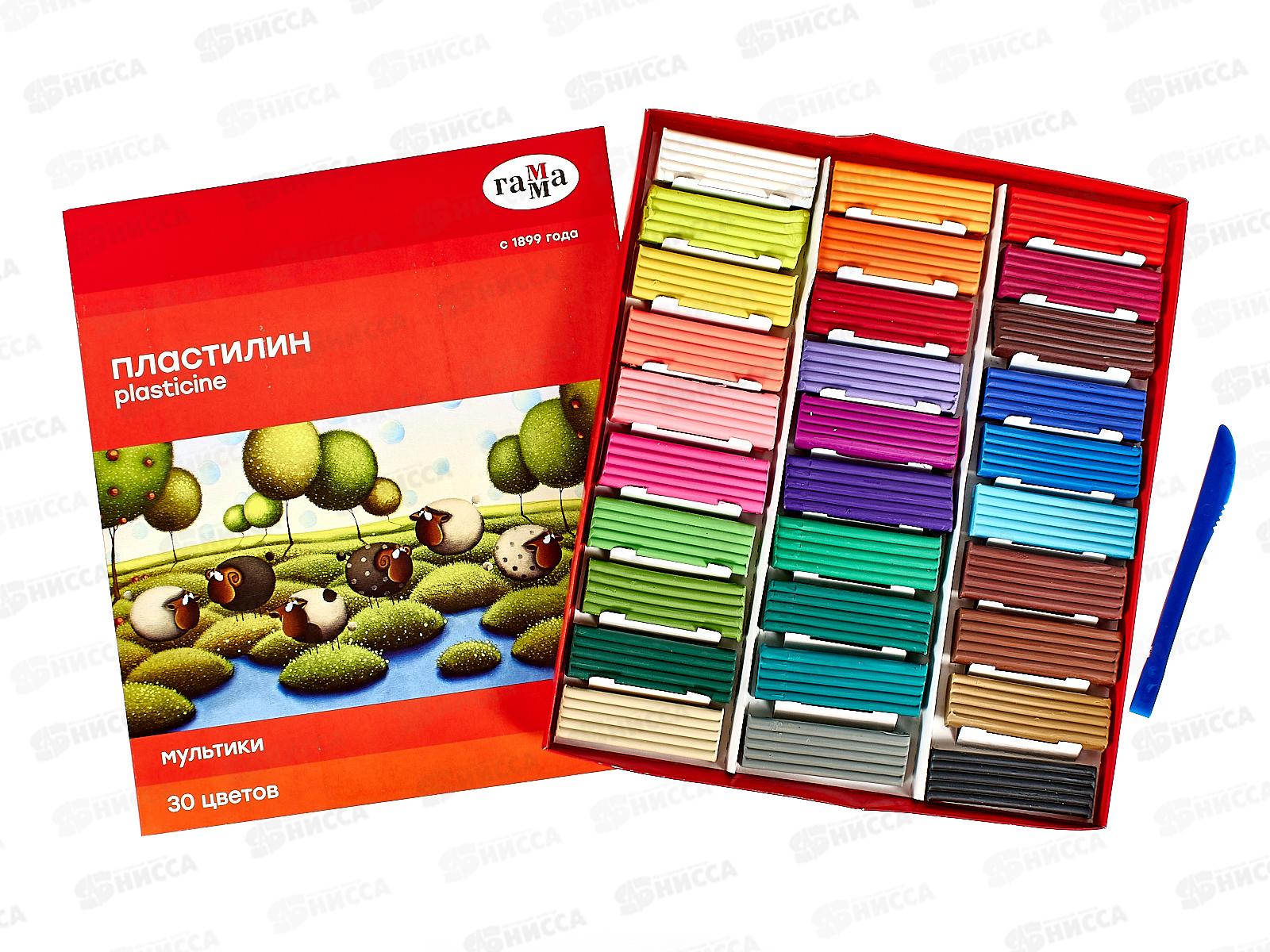Пластилин 30цветов 600г ГАММА Мультики,стек 210119_04 *6