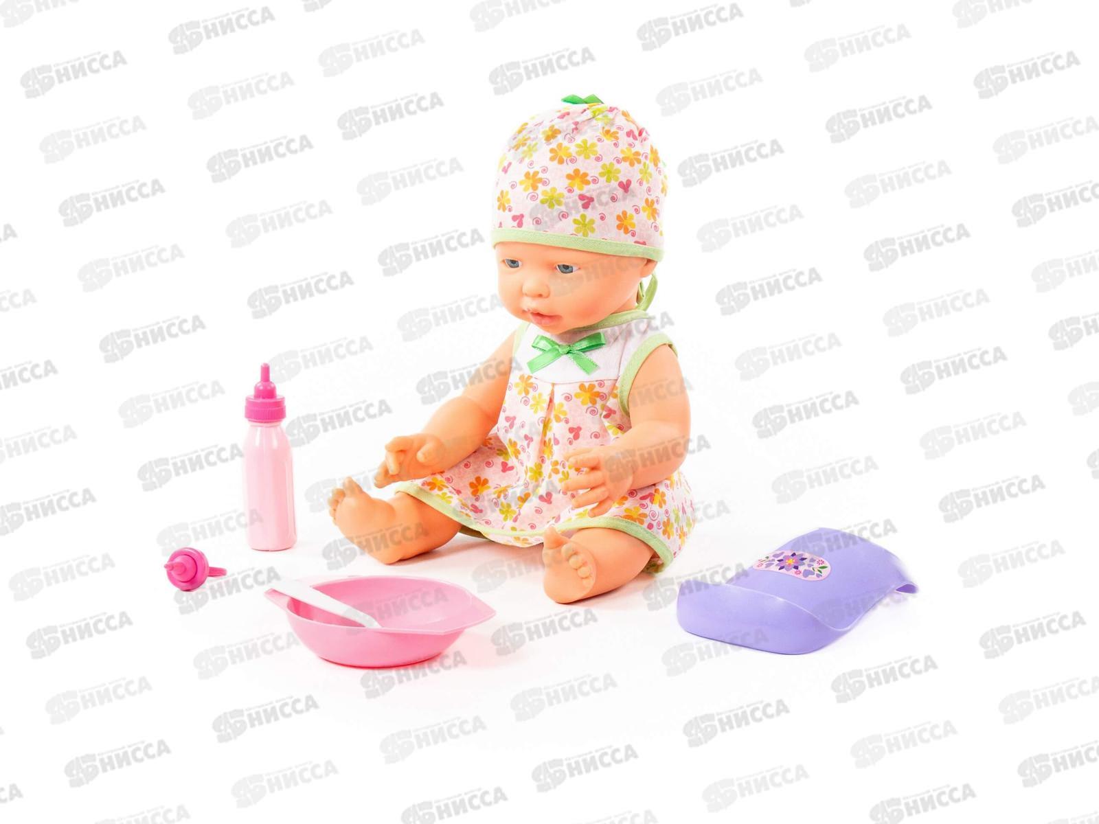 Пупс &quotВесёлый&quot 35см + набор для кормления (4 элемента) 78377 в коробке *3
