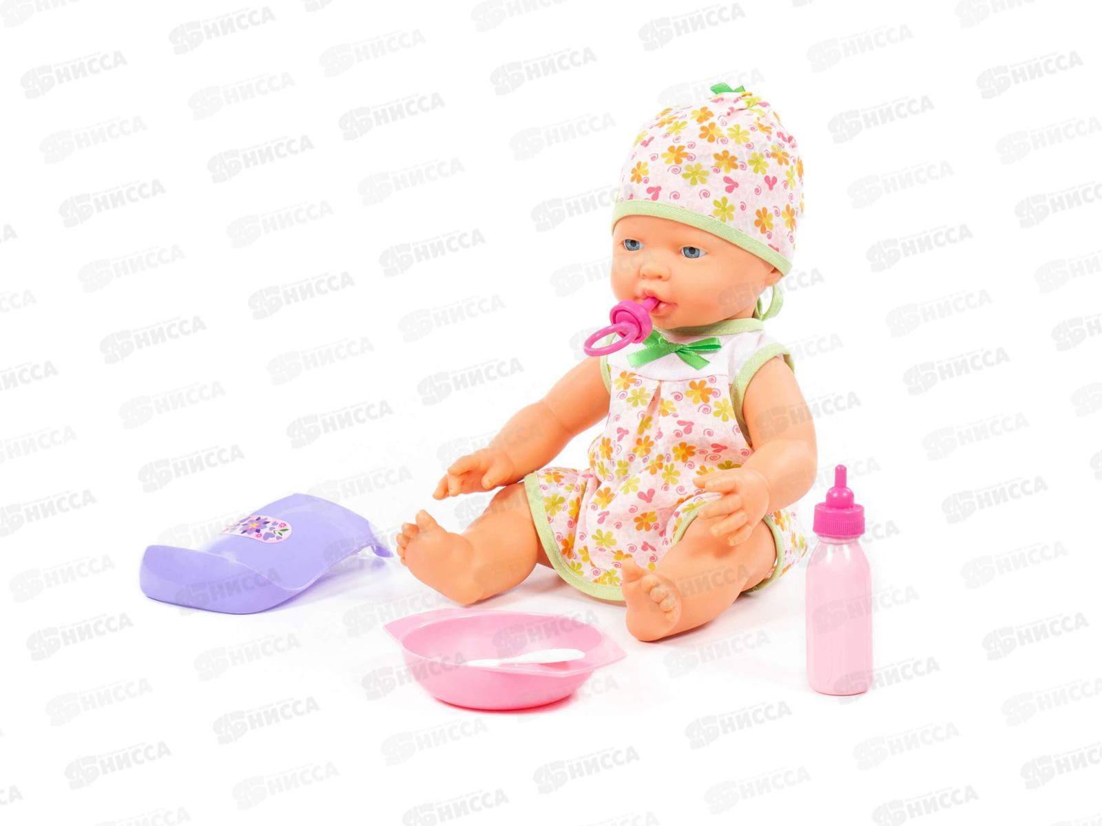Пупс &quotВесёлый&quot 35см + набор для кормления (4 элемента) 78377 в коробке *3