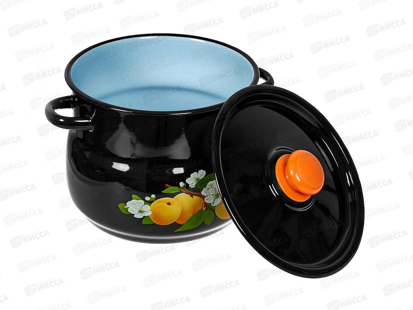 Кастрюля 5,5л сферическая чёрная С1917.36 *4