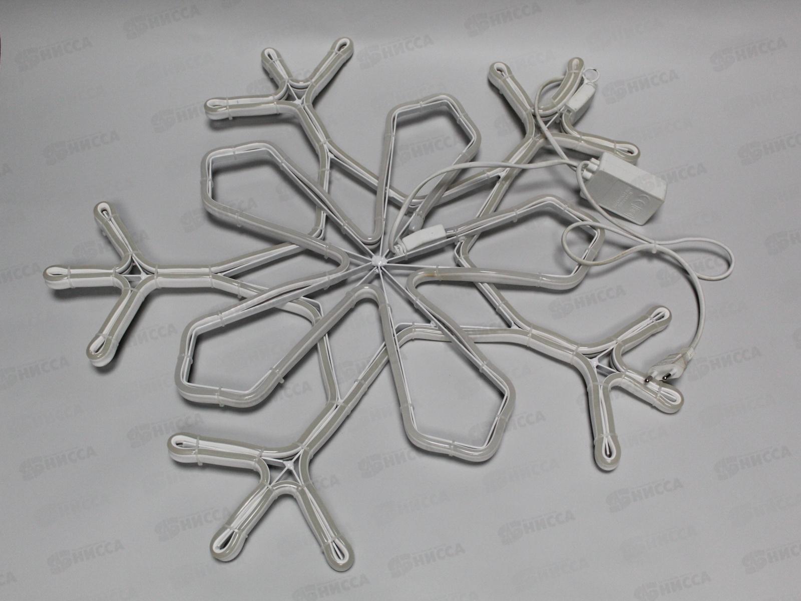 Гирлянда электрическая, новогодняя панно 0,6 м. LED элементы &quotСнежинка&quot, белый провод, 220В, 50Гц, AL-13603 *10