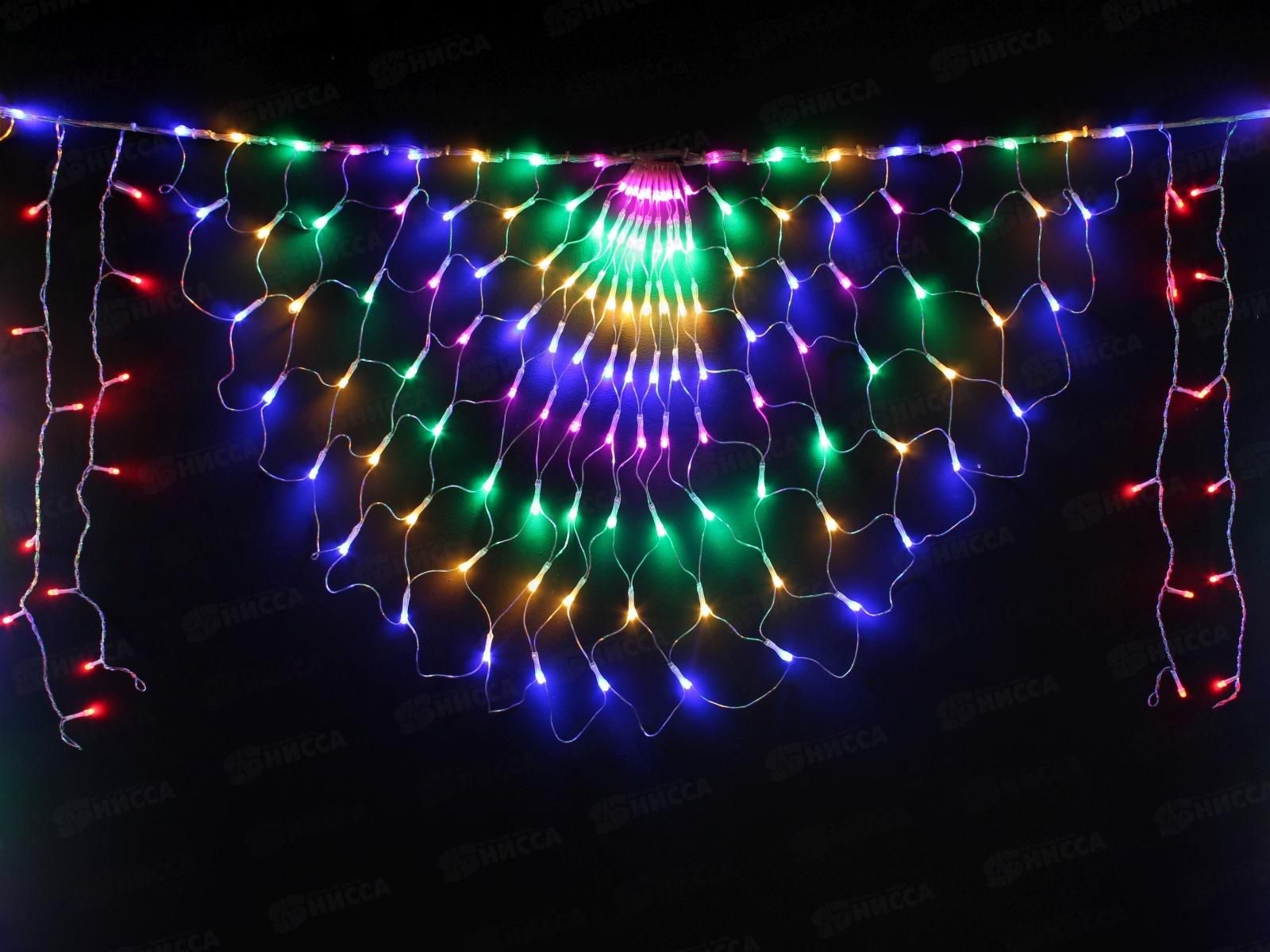 Гирлянда электрическая, новогодняя 3,3 м. х 0,56 м., Сетка 420 диодов, прозрач. провод, 220В, 50Гц, AL-13606 *50