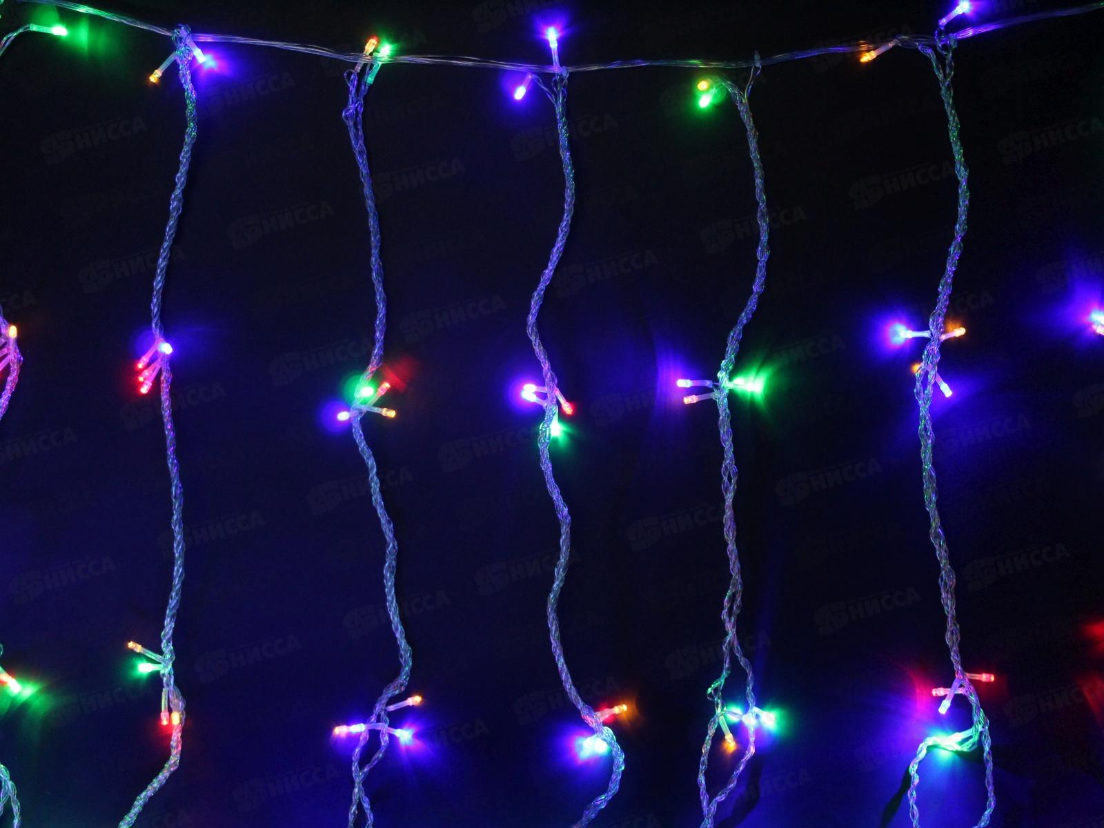 Гирлянда электрическая, новогодняя 3,3 м. х 0,6 м., бахрома 300 диодов, прозрач. провод, 220В, 50Гц, AL-13607 *40