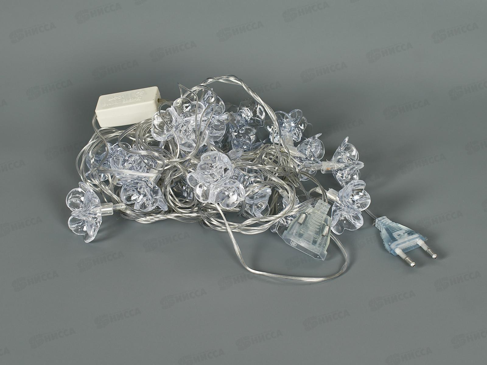 Гирлянда электрическая, новогодняя 3,5 м., 20 диодов, прозрач. провод, 220В, 50Гц, 220В, 50Гц, AL-13612 *100