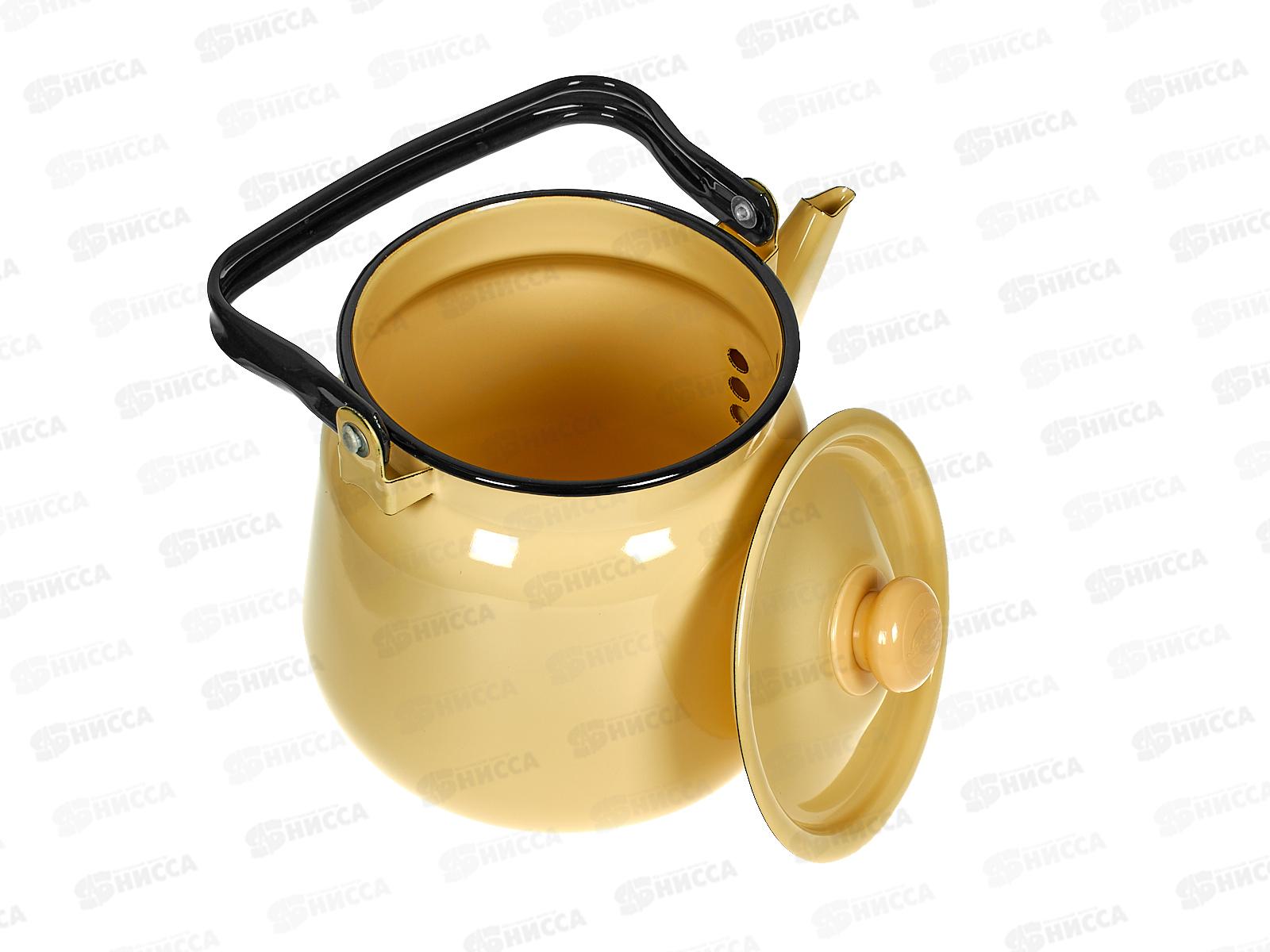 Чайник 3,5л сферический палевый, с пластмассовой  кнопкой С42716.3П *4