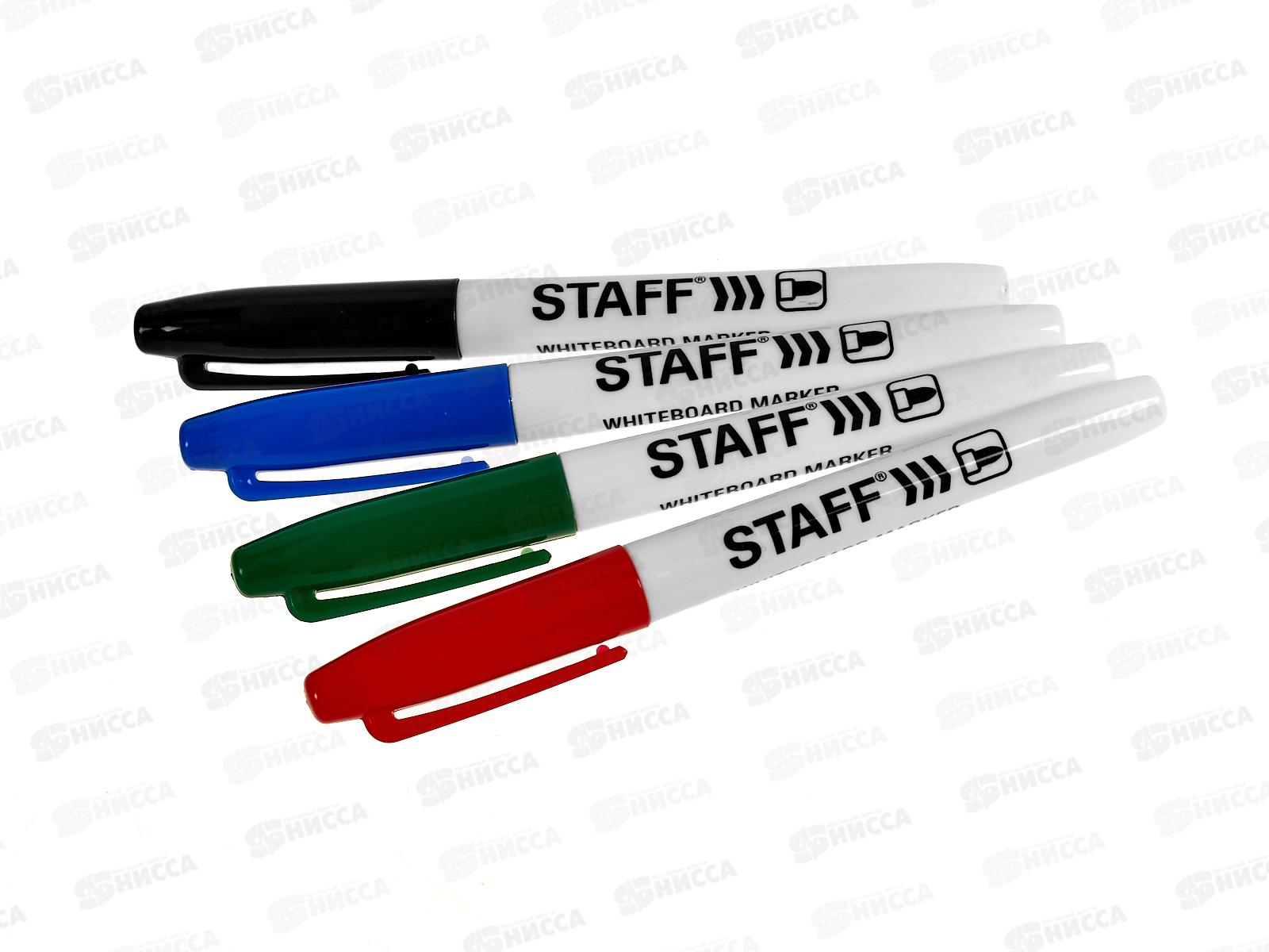 Маркеры для доски STAFF 4 штуки в ассортименте,  151097*36