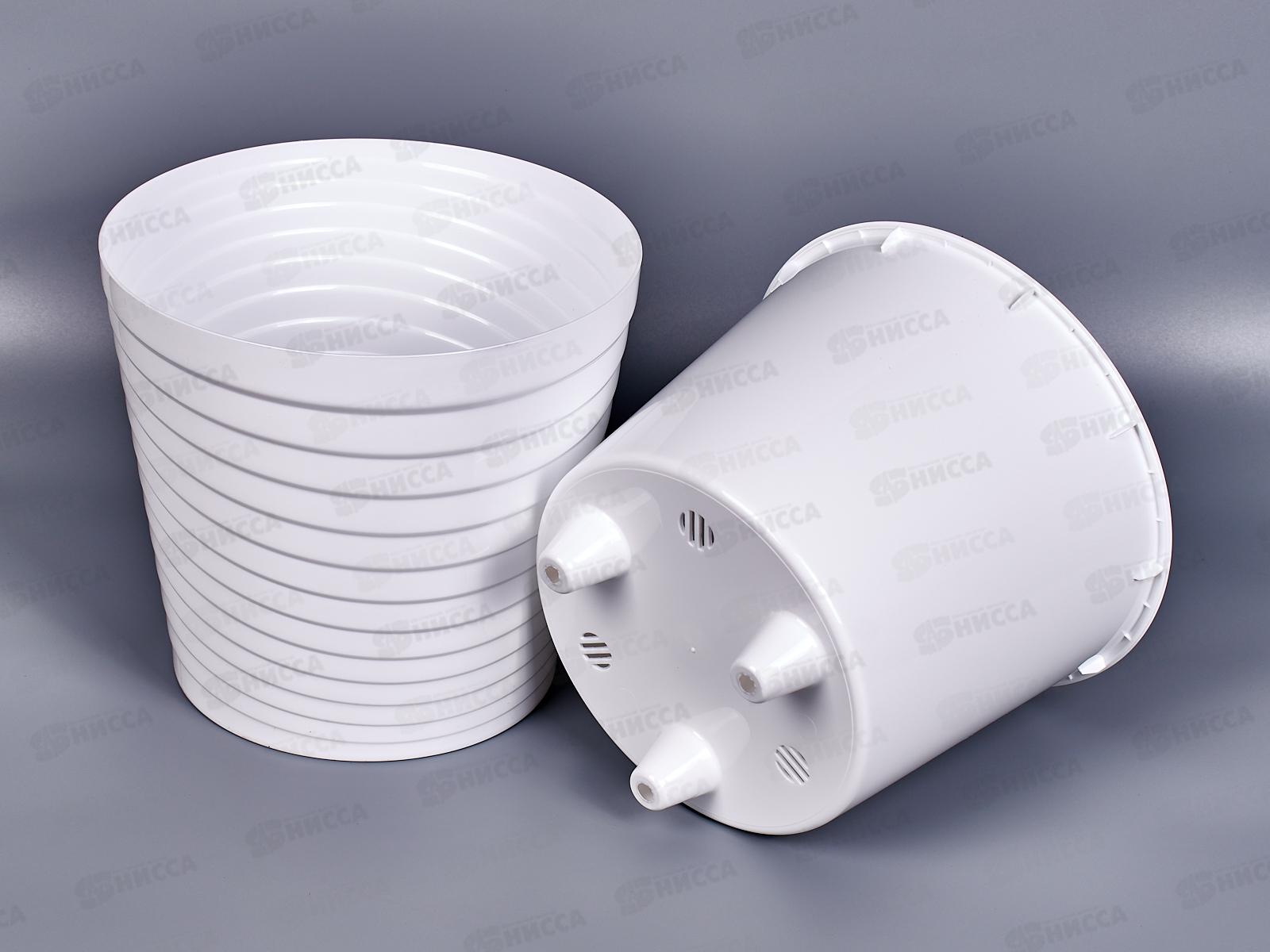 Горшок для цветов Эйс 3,8л с поддоном Белый *16