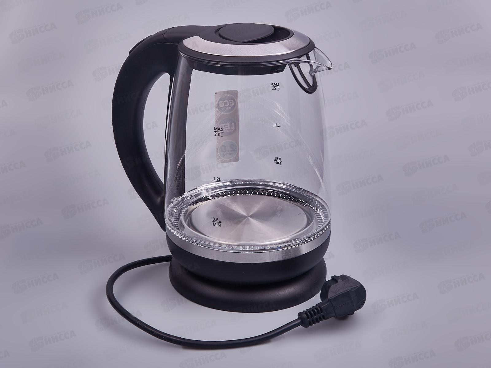 Чайник электрический SA-2719ВК (2.0) стекло с подсветкой