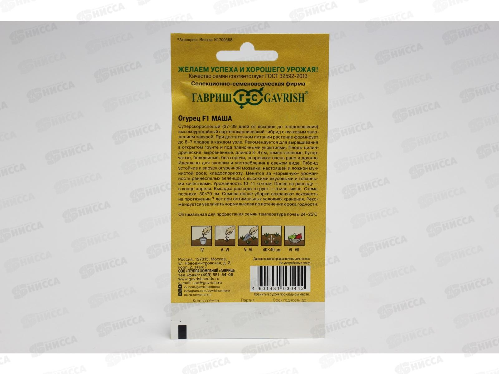 Огурец Маша 5шт корнишон (Голландия) *5 ГШ