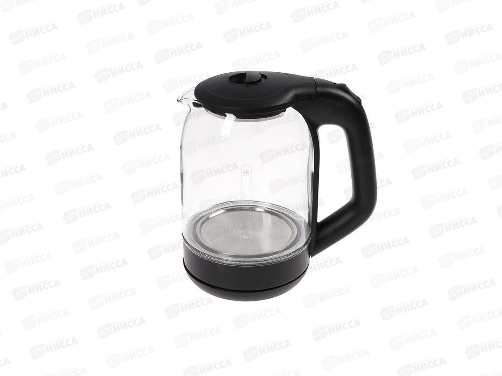 Чайник электрический DO-1238B 1800Вт 1,8л стекло черный Добрыня