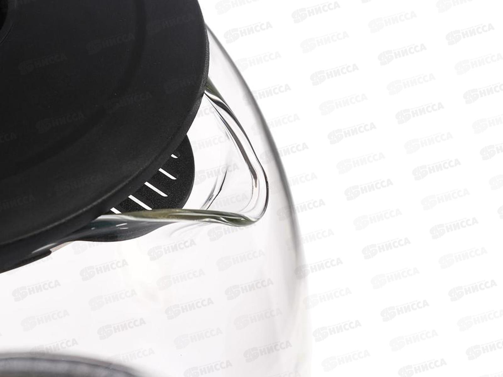 Чайник электрический DO-1238B 1800Вт 1,8л стекло черный Добрыня