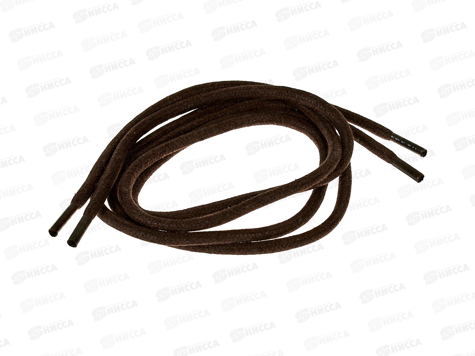 SHOExpert шнурки толстые вощеные хлопчатобумажные  75см Коричневые коробка *10