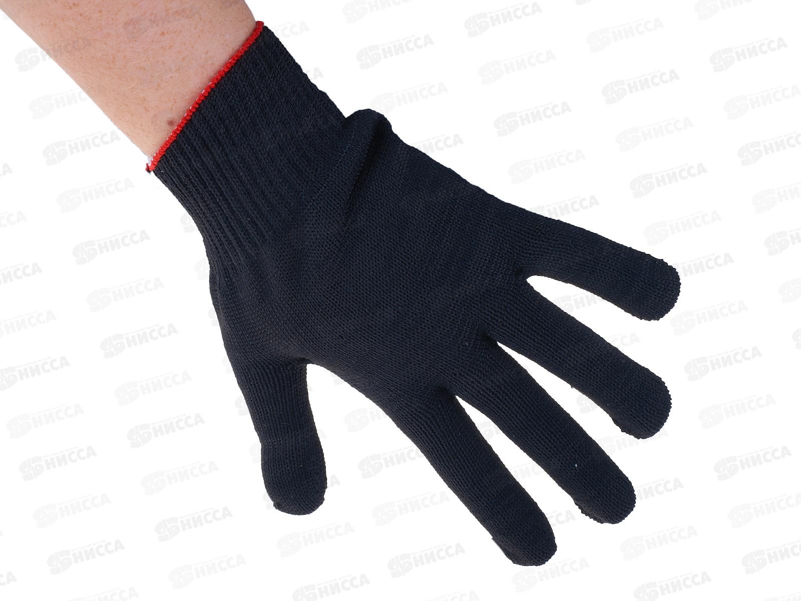 Перчатки хлопчатобумажные 5-и нитка 10 класс  &quotПрофи&quotчерные с ПВХ &quotВолна&quotразмер 10*10 Э*250