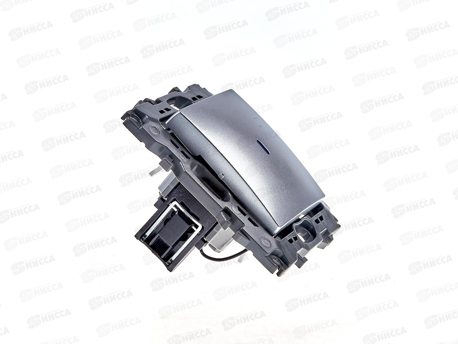 Выключатель  Эра12 скрытая установка, IP20, 10АХ-250В подсвесной, алюминий, 12-1102-03