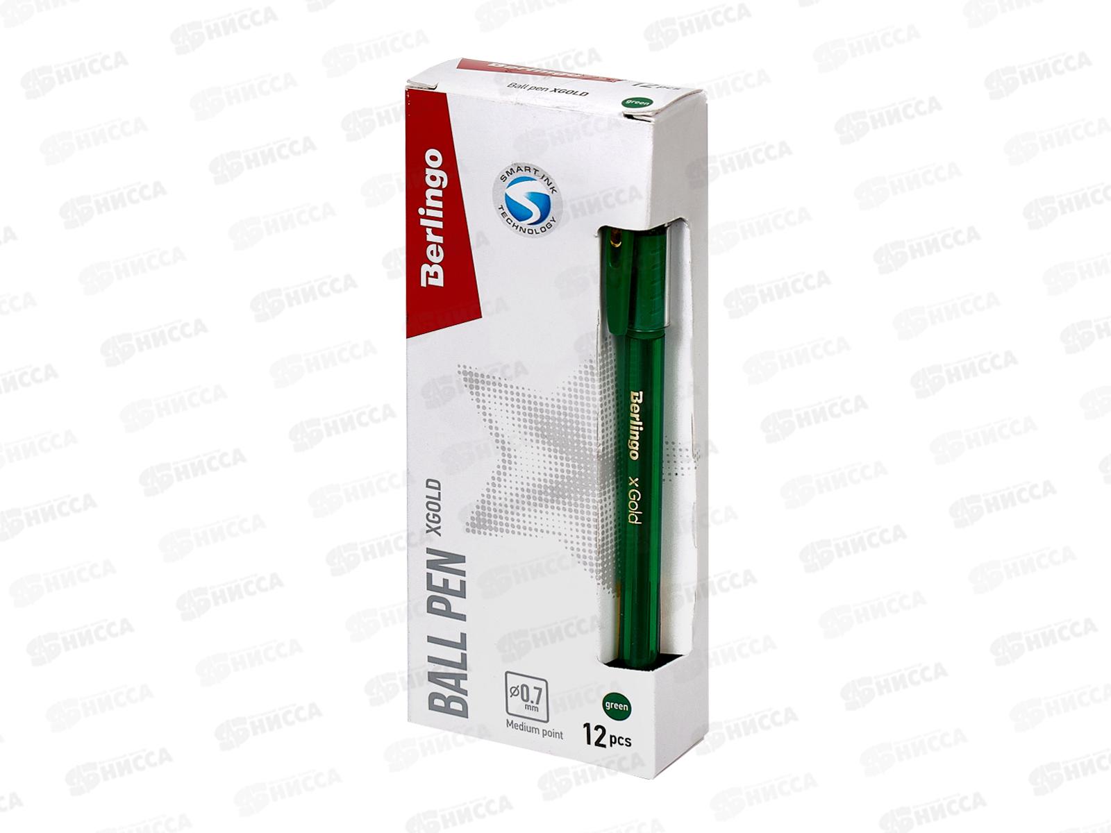 Ручка шариковая BERLINGO хGold игла,зеленая ,СВр_07503*12