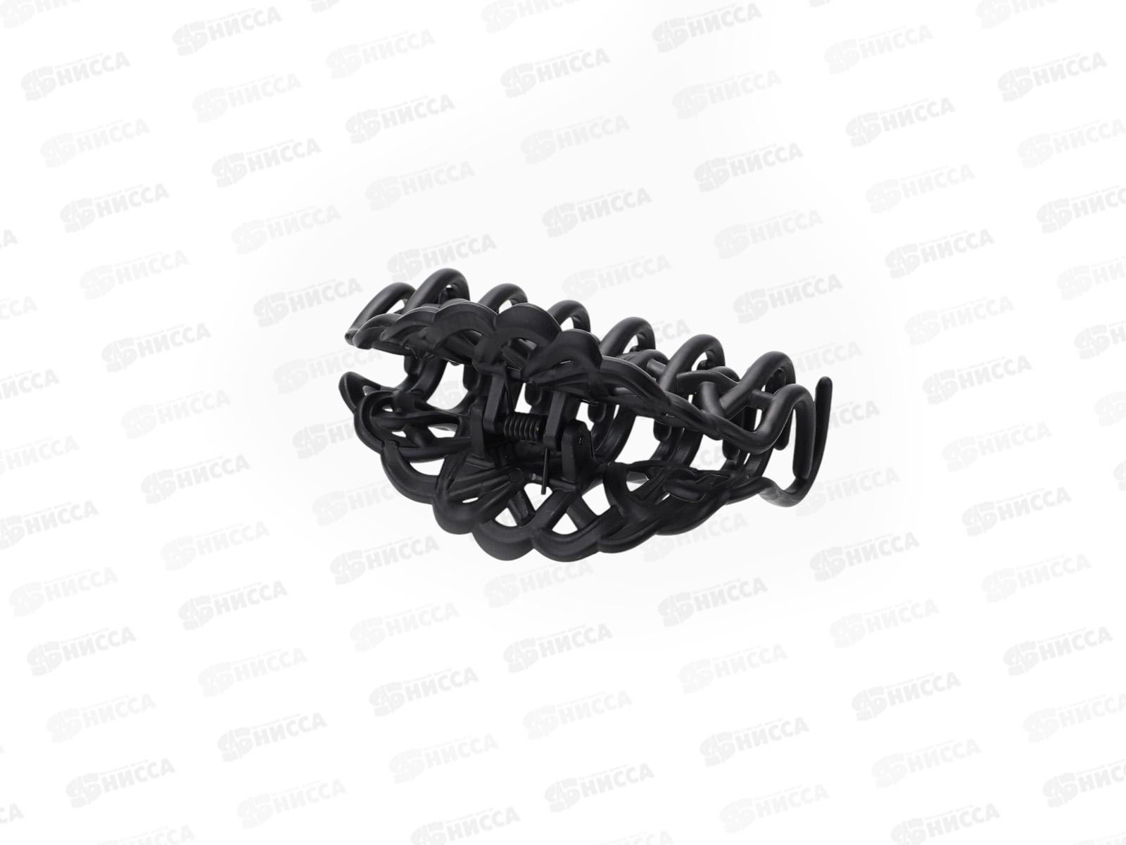 Краб   для волос &quotЧерный бархат&quot 8,5см листочки микс 4555276 *12