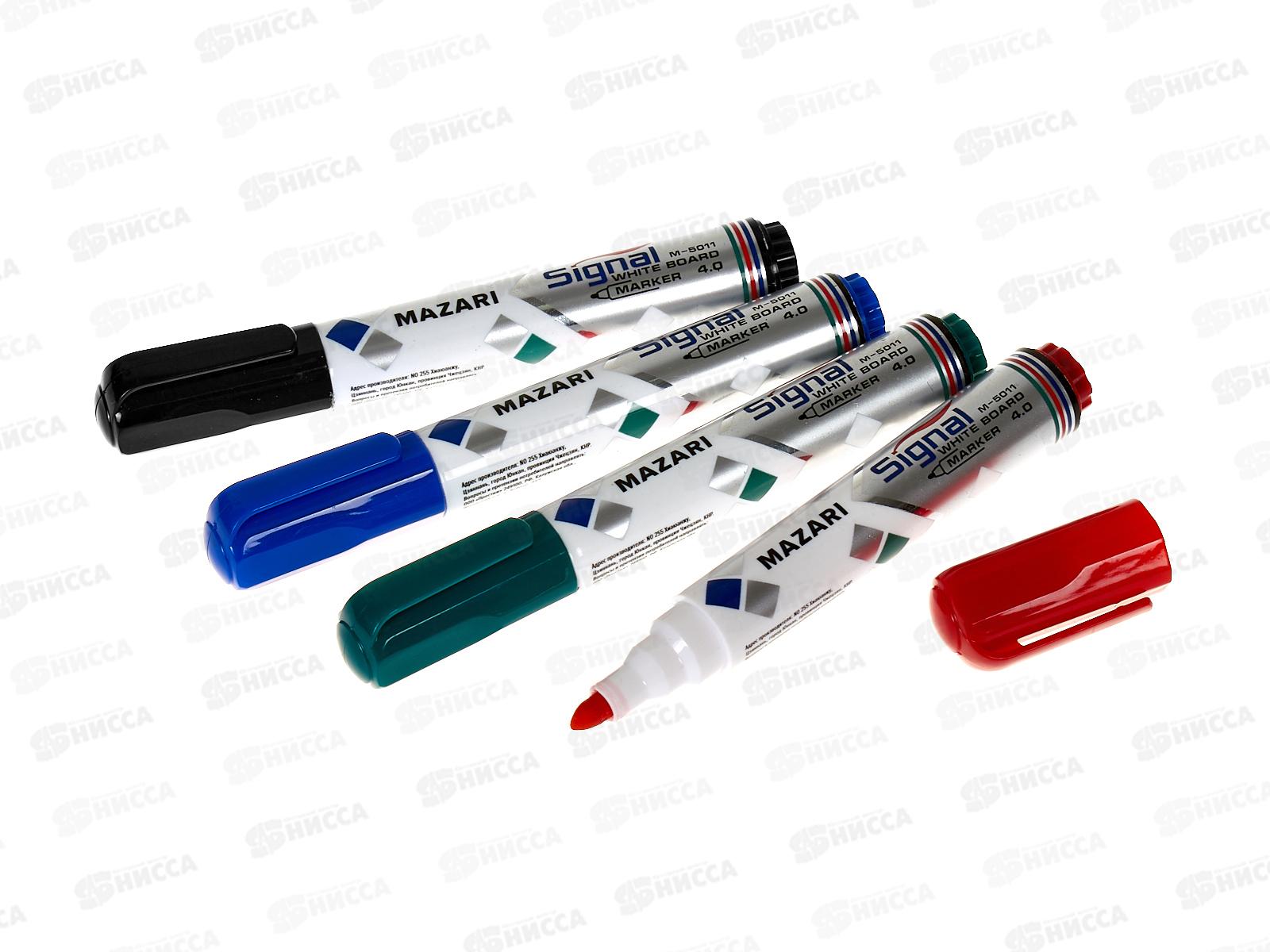 Маркеры д/доски MAZARI SIGNAL,4цв.0.4 см.,М-5011-4 *54