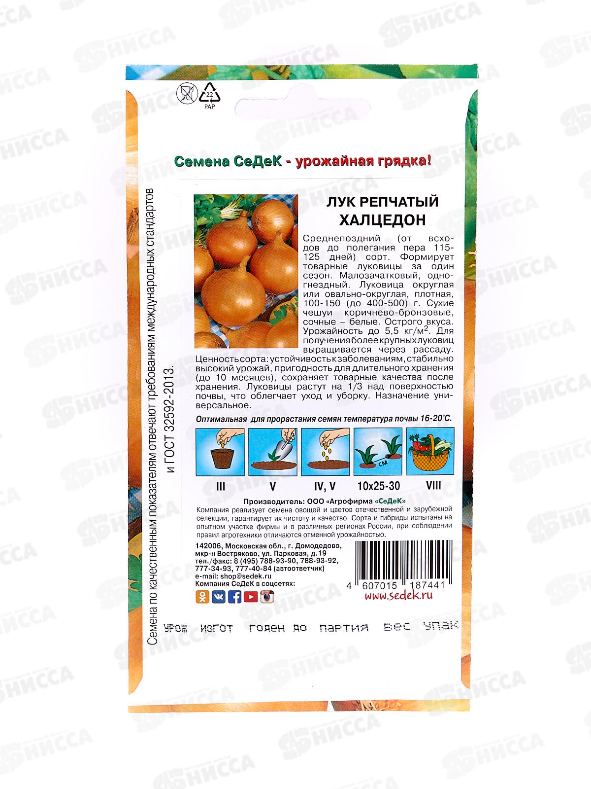 Лук Халцедон (репчатый) (Евро, 0,5) СеДек *10 +