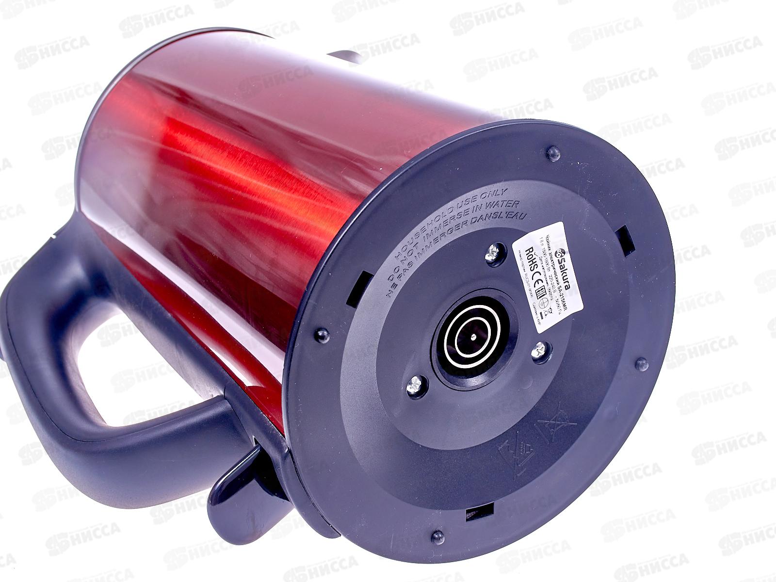 Чайник электрический SA-2156MR 1,8л красный металлик+черный