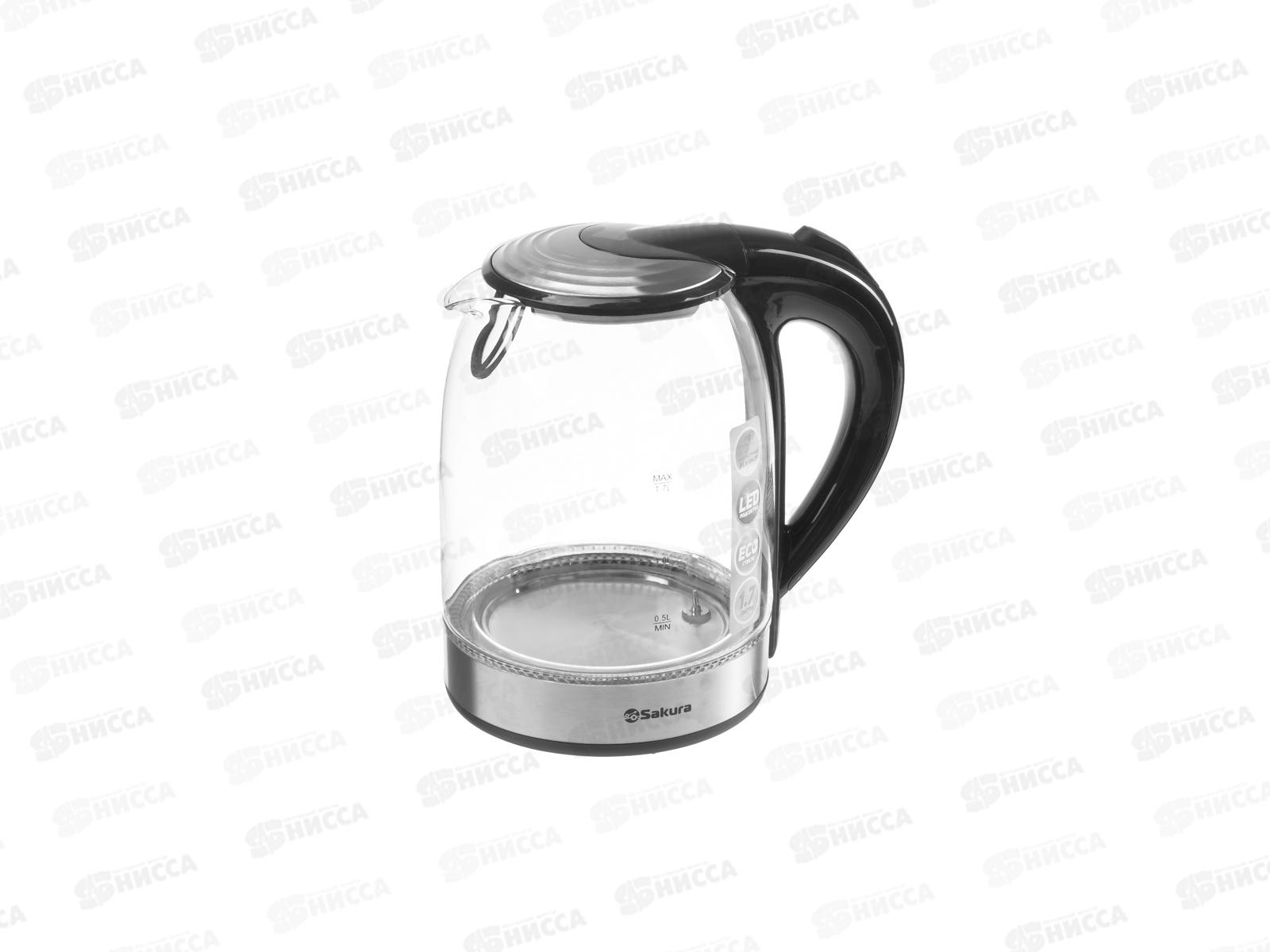 Чайник электрический SA-2724DBK (1,7) стеклянный