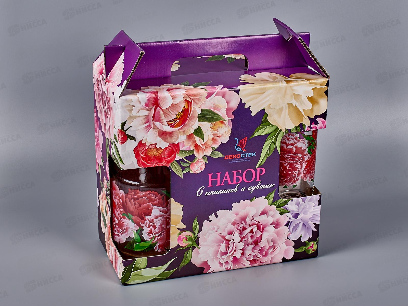 Набор д/воды 7предметов 1607/6-Д Пионы *3