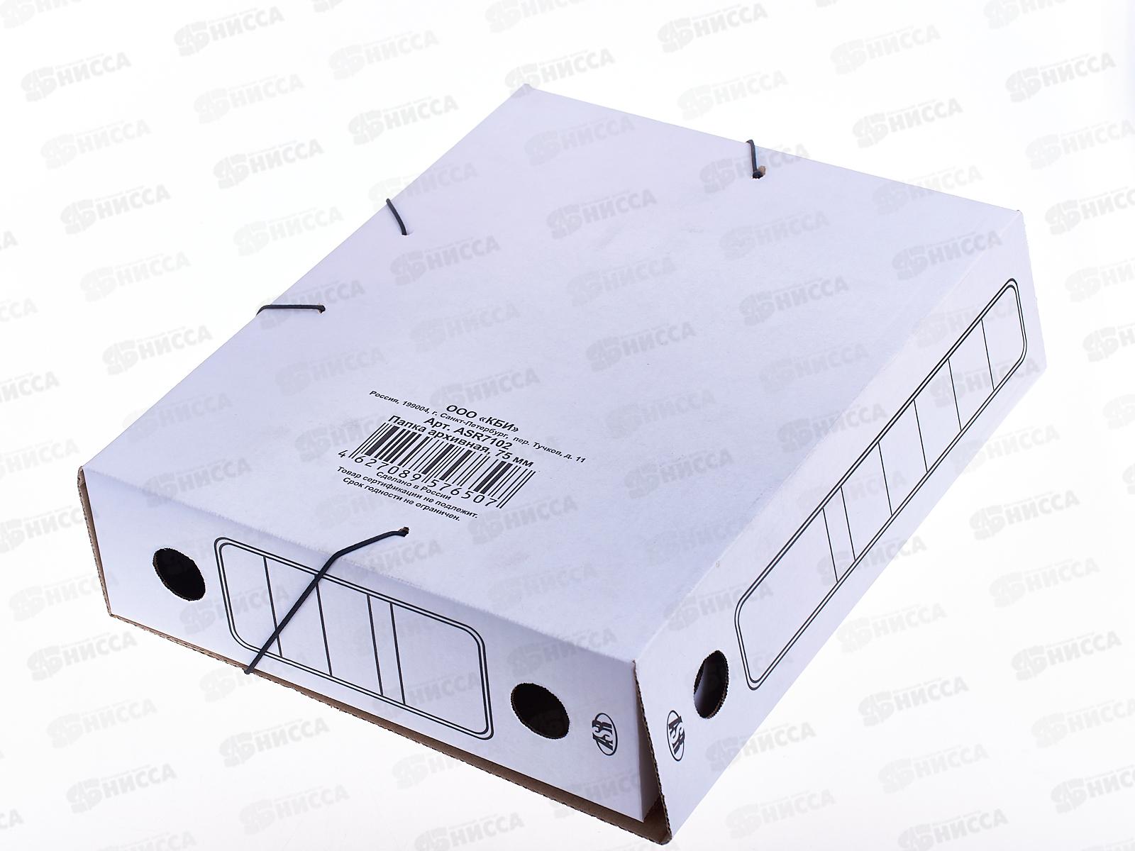 Папка архивная 7.5см с завязками Союзбланкиздат белая 7102*50