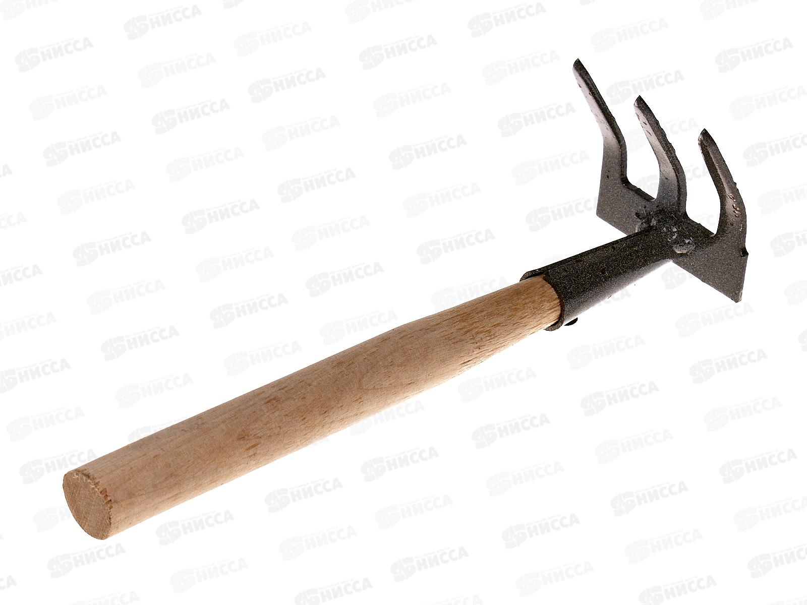 Грабли прямые  3 зубые с черенком, ГП-3 (Павлово) *10