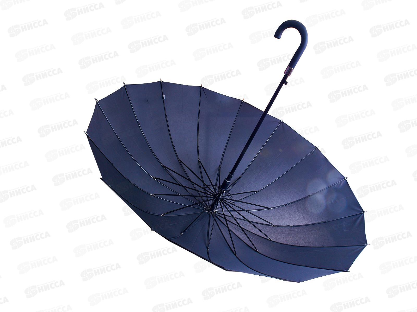 Зонт-трость мужской  65см 16спиц черный 302-275 г