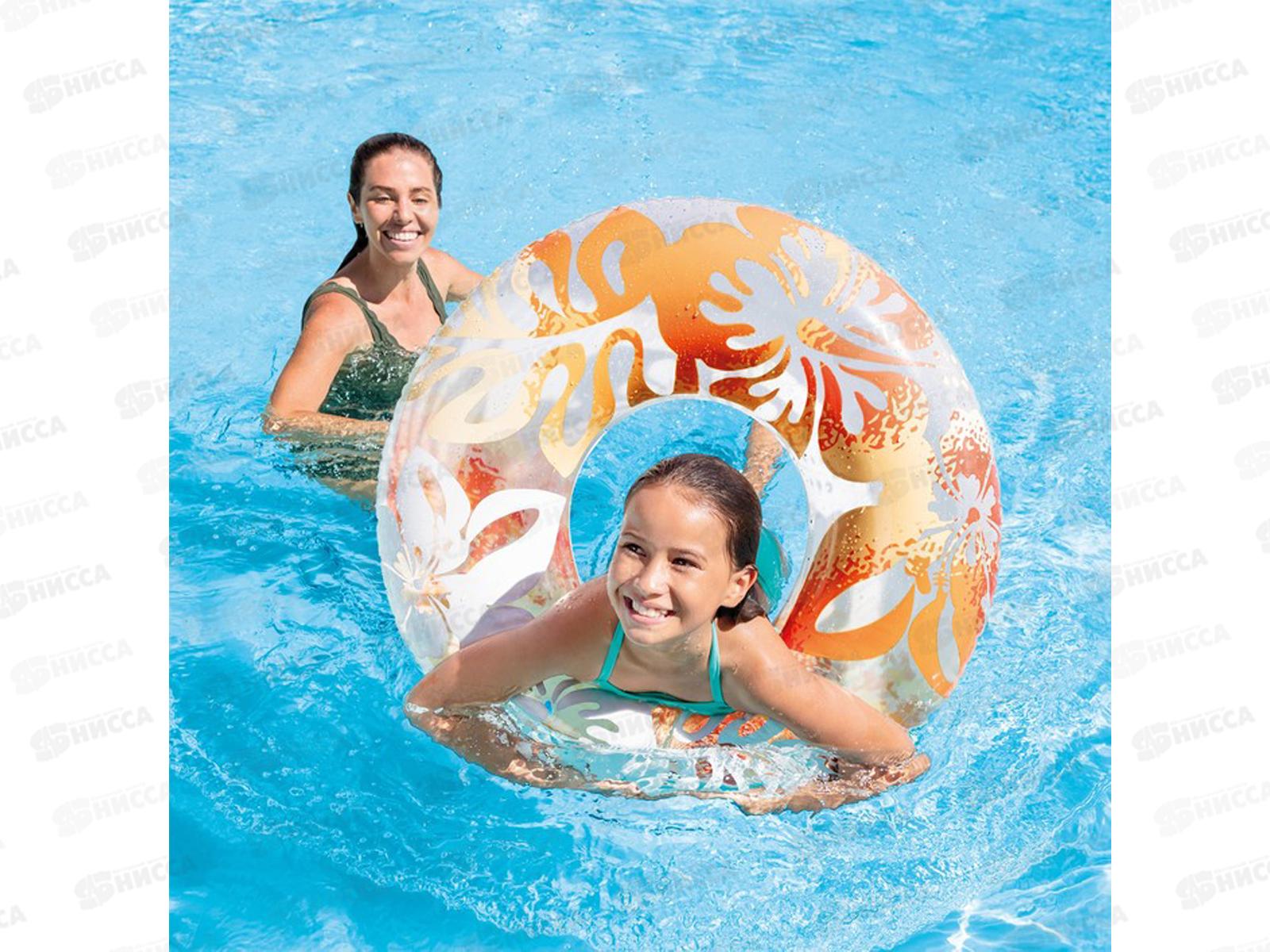 Круг надувной 59251 91см, Ясный цвет, от 9-ти лет, 3 вида INTEX  *24