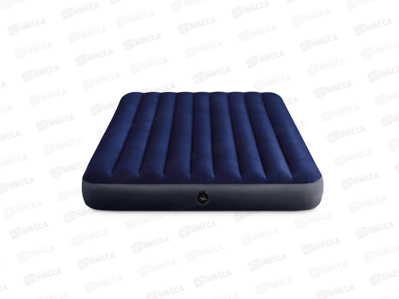 Матрас 64765 надувной (152*203*25) с 2-мя подушками насос INTEX  *3