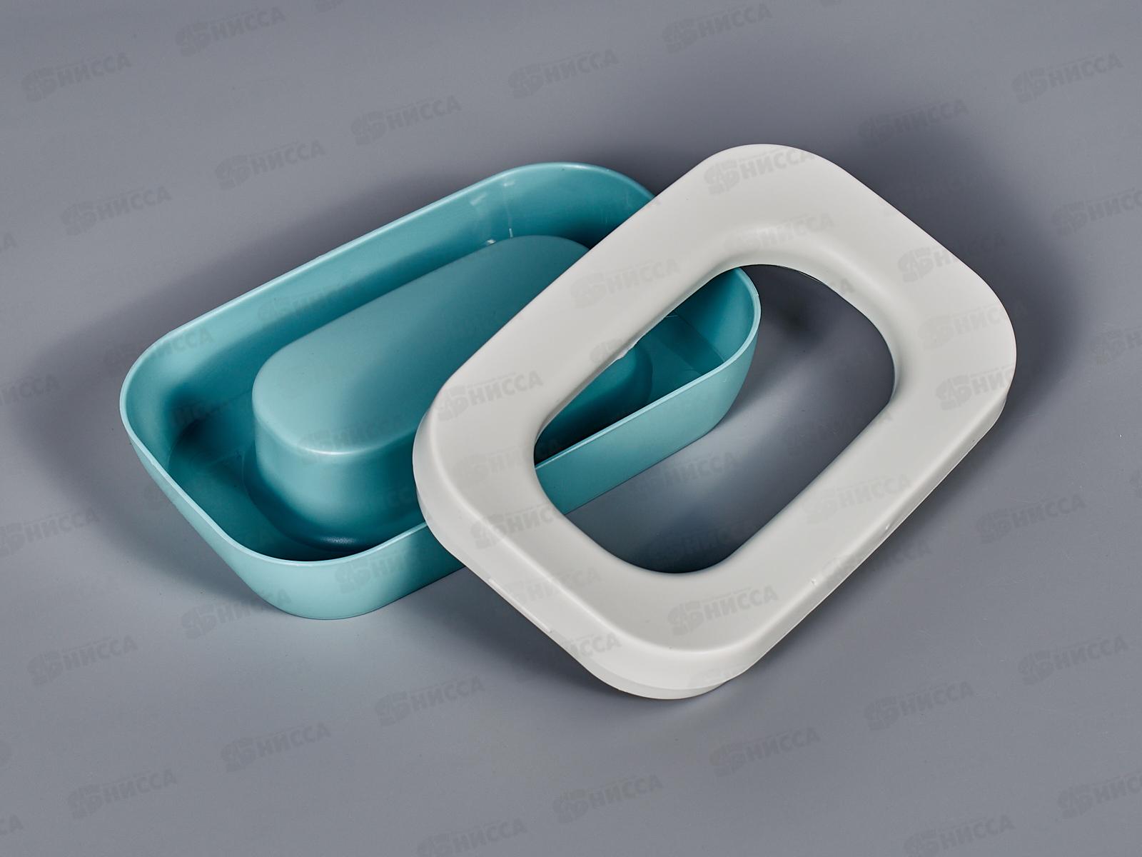 Мыльница открытая Эллиса серо-бирюзовая С843СБир *19