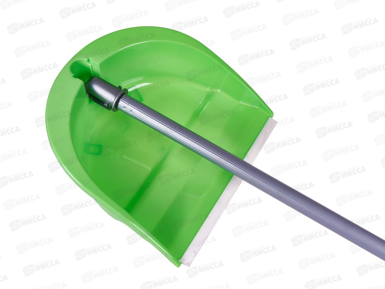 Совок с высокой ручкой ЛЕНИВКА Люкс (складной) Ярко-зеленый М 5196 *32