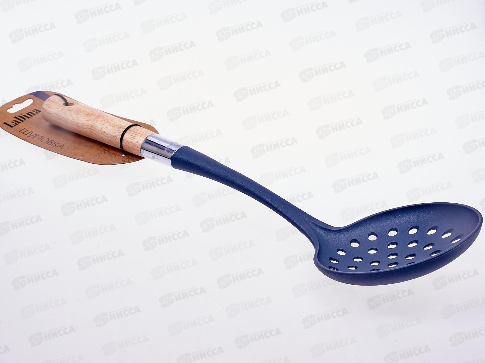 Шумовка нейлоновая деревянная ручка 17303 *24/72