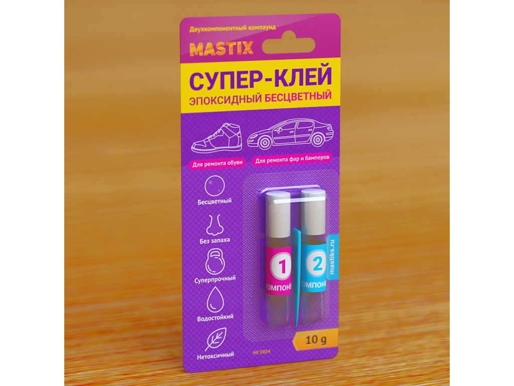 Клей эпоксидный MASTIX бесцветный 10г   *36