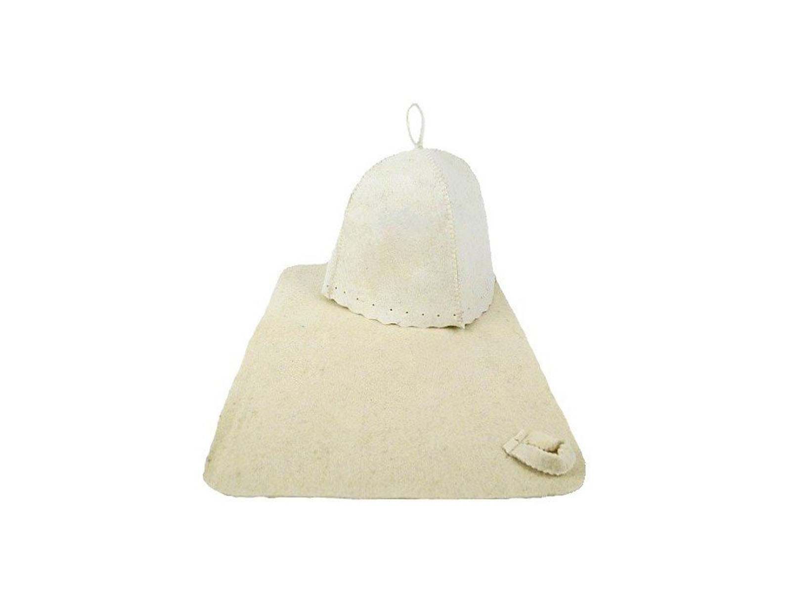 Набор из 2-х предметов (шапка,коврик) Classic White &quotБацькина баня&quot 13207 *15