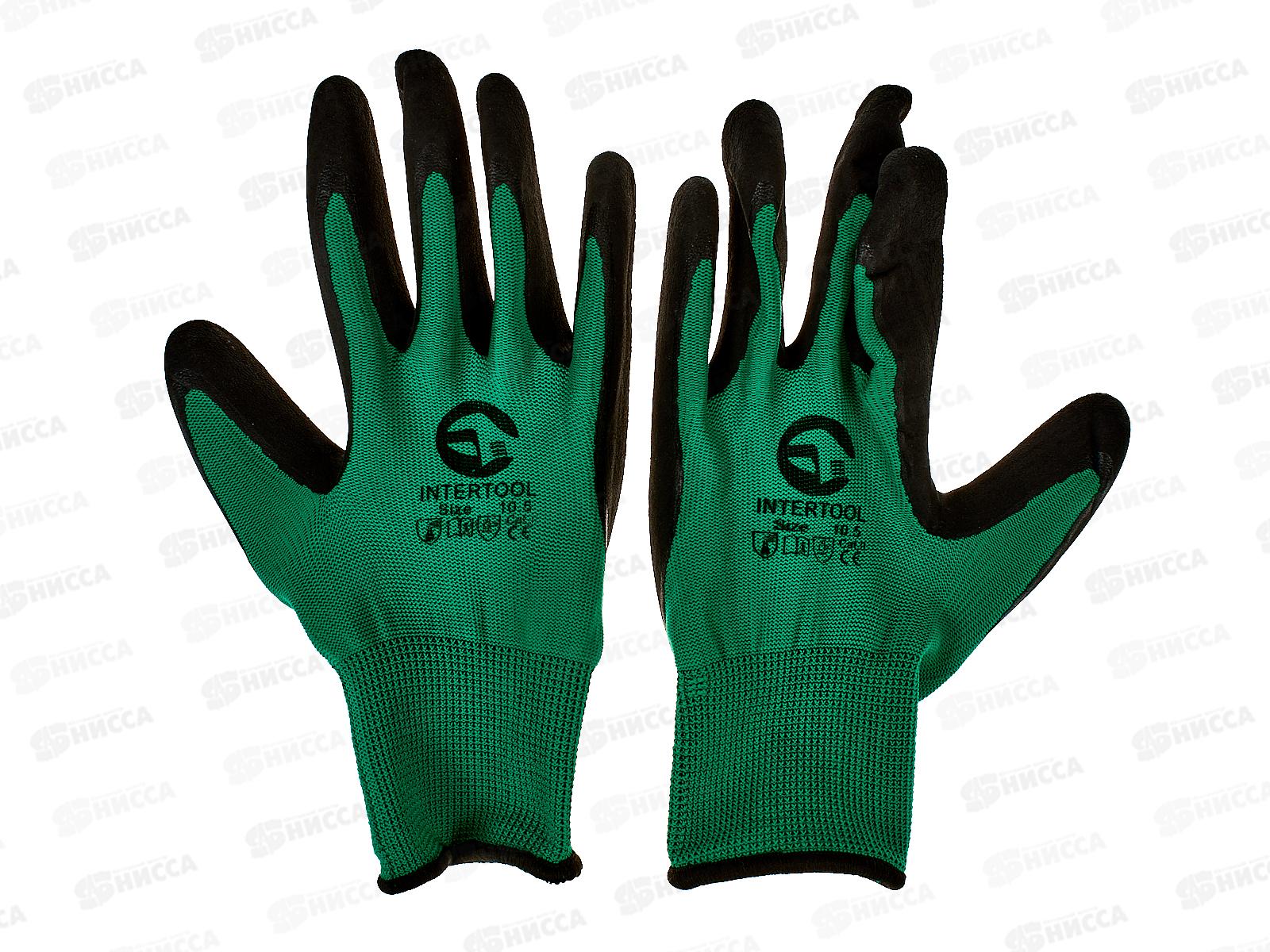 Перчатки нейлоновые №10 зелено/черные №02,7 *12/720