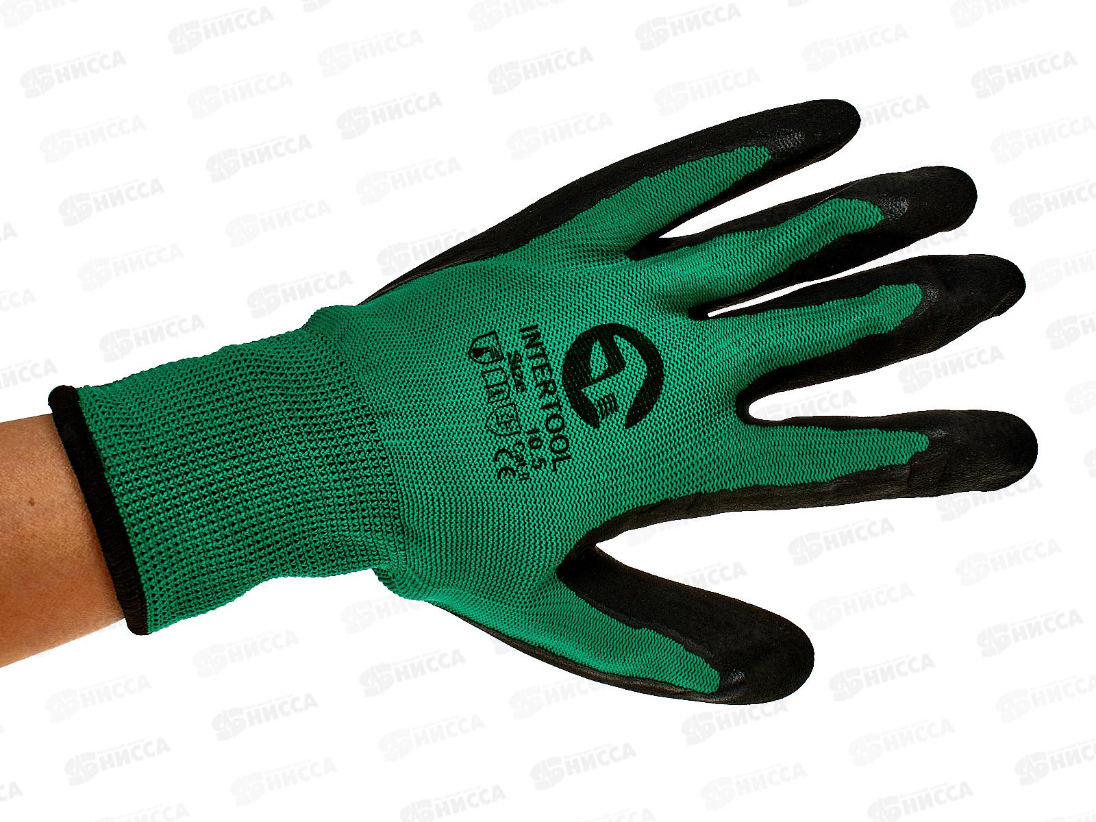 Перчатки нейлоновые №10 зелено/черные №02,7 *12/720